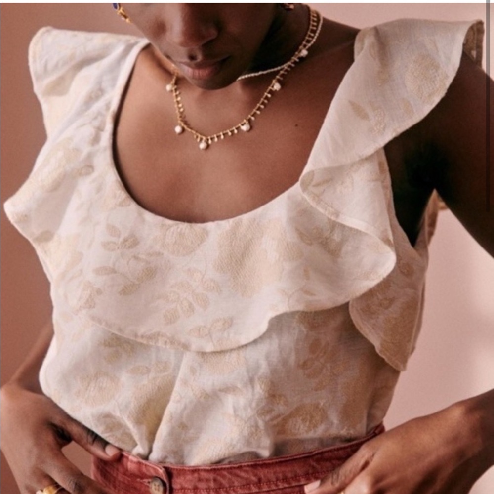 Sezane Vahine cotton / linen top